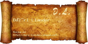 Déri Liander névjegykártya